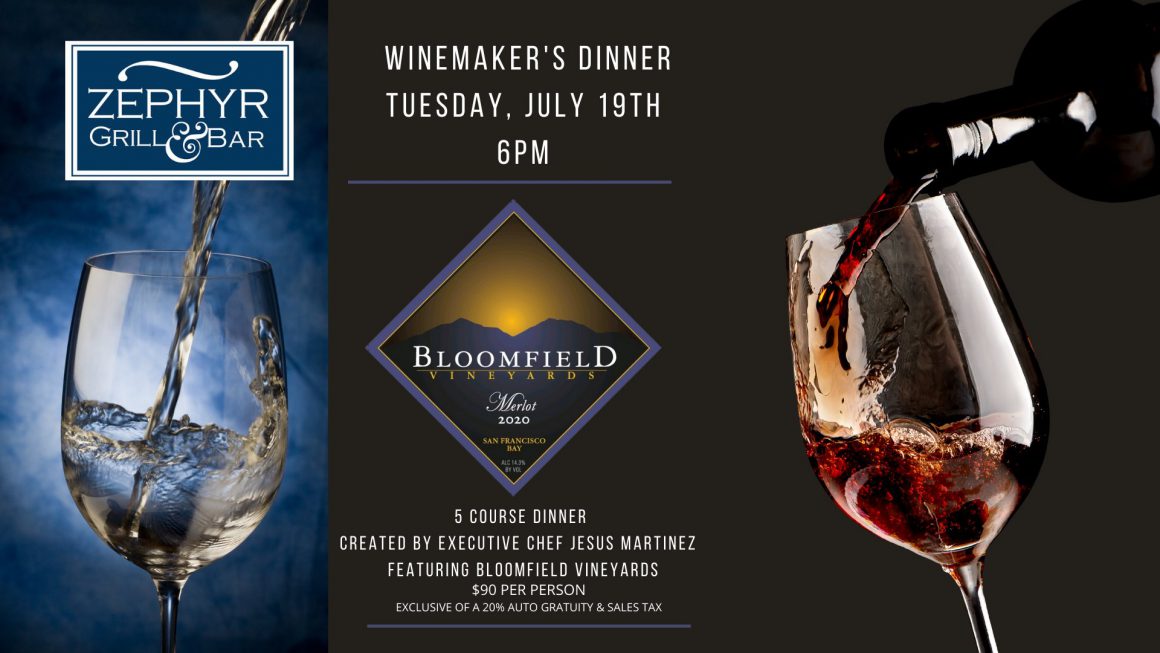 Winemaker’s Dinner featuring Bloomfield Vineyards